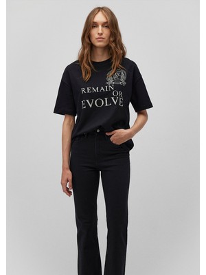 Baskılı Siyah Tişört 1612684-900