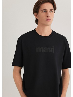 Mavi Mavi Logo Baskılı Siyah Tişört 0611807-900