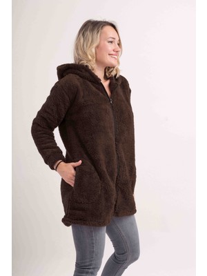 Sweet's Collection Uzun Tunik Wellsoft Peluş Kadın Tesettür Ceket