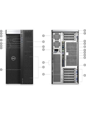 Dell Precision T7920; 2X4214 Silver, 64GB Ram, 256GB M2 SSD+2TB HDD, Radion Pro WX5100 8GB Ekran Kartlı Masaüstü İş İstasyonu