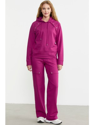 Sementa Kapüşonlu Oversize Eşofman Takım - Fuşya
