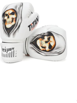 Titan Sport Beyaz Hayalet Kurukafa Desenli Boks Eldiveni