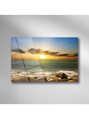 Trenddecors Sahil Gün Batımı Doğa Manzara Cam - 25*35