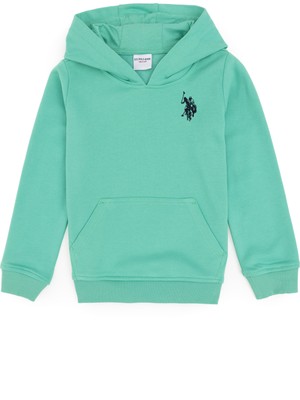 U.S. Polo Assn. Erkek Çocuk Mint Basic Kapüşonlu Sweatshirt 50289134-VR152