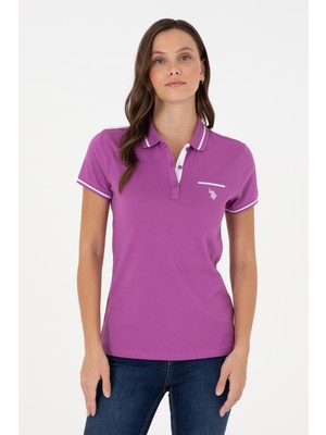 U.S. Polo Assn. Kadın Mor Polo Yaka Tişört 50280039-VR038