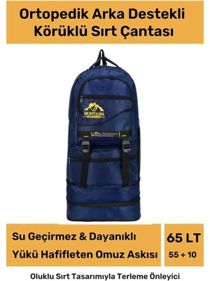 Carlburn Ortopedik Su Geçirmez Konfor Modeli Fermuarlı Büyük Boy Çok Gözlü Bölmeli Kamp Outdoor Sırt Çantası