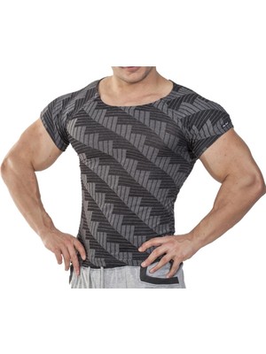 Teknik Desenli Slim Fit Tişört Big Sam 2824