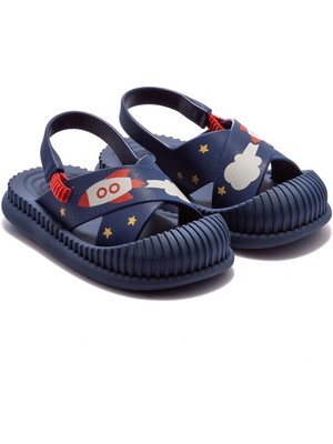 Ipanema Cute Mavi Çocuk Sandalet PVC Malzeme ile Düz Tabanlı Erkek Çocuk İçin Yazlık