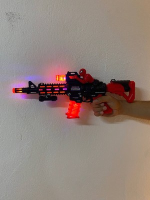 Hero Örümcek Adamlı Işıklı Pilli Sesli Taramalı Oyuncak Tüfek Hareketli Spider-Man