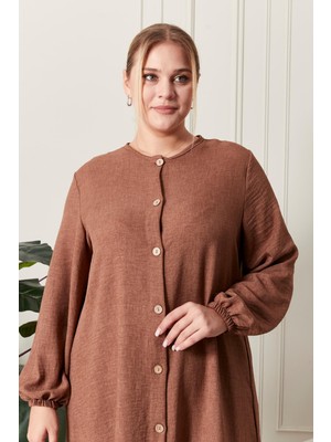 Kadın Büyük Beden Keten Ayrobin 2'li Takım