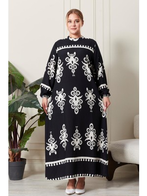 Kadın Büyük Beden Hakim Yaka Elbise