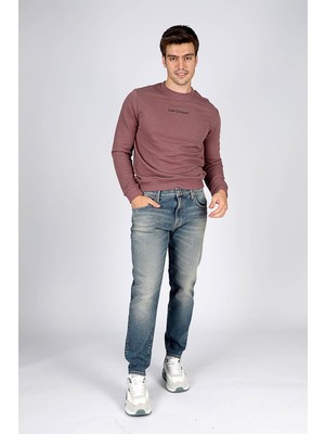 Lee Cooper London Normal Bel Dar Konik Kesim Daralan Paça Mavi Erkek Jean Pantolon