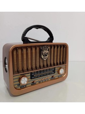 Ataşbey RT-878 Ahşap Nostaljik Görünümlü Fenerli Radyo Bluetooth Usb-Sd Card Mp3 Çalar