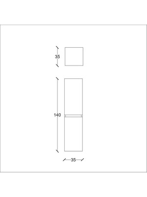 Akron Banyo Boy Dolap 35 cm K.meşe Antrasit