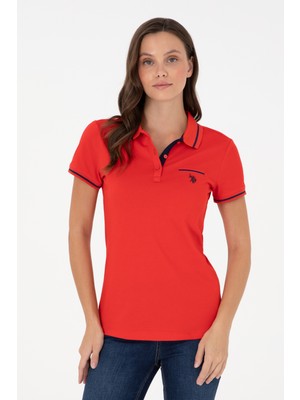 U.S. Polo Assn. Kadın Kırmızı Polo Yaka Tişört 50280039-VR030