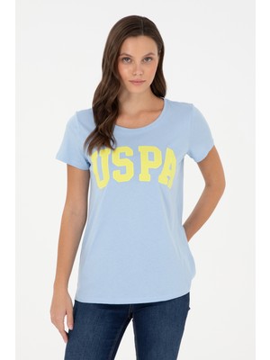 U.S. Polo Assn. Kadın Açık Mavi Bisiklet Yaka Basic Tişört 50280036-VR003