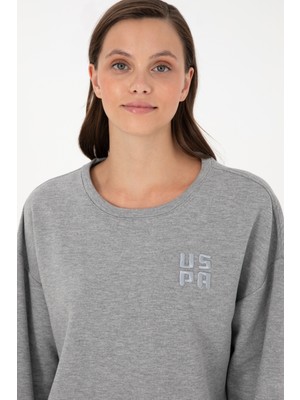 U.S. Polo Assn. Kadın Gri Melanj Sweatshirt 50296919-VR086