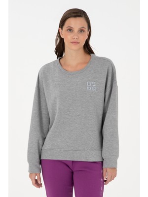 U.S. Polo Assn. Kadın Gri Melanj Sweatshirt 50296919-VR086