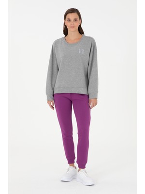 U.S. Polo Assn. Kadın Gri Melanj Sweatshirt 50296919-VR086