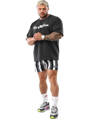 Antrasit Geniş Kesim Tişört Big Sam 2820