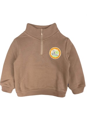 Dik Yaka Fermuarlı Erkek Bebek Sweatshirt