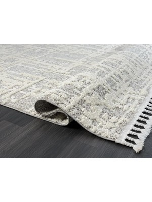 Karmen Halı Wool WL007A Bej Halı Sisal Bukle Dekoratif Kabartmalı Halı  Antialerjik Salon Halısı