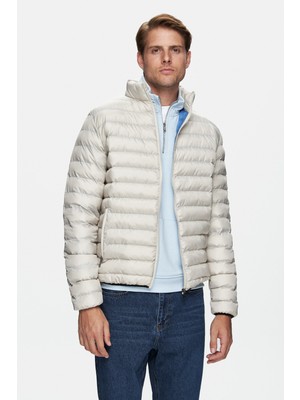 Northwın Bej Fermuarlı ve Cepli Polyester Standard Fit Erkek Mont