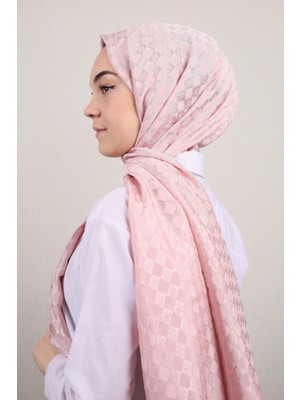 Piramit Kendinden Desenli Monogram Şal - Desen-01 - Renk-08-93