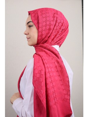 Piramit Kendinden Desenli Monogram Şal - Desen-01 - Renk-05-93