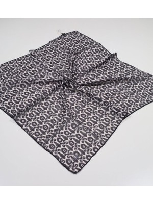 Scarfella Black-White Serisi Soft El Dikişli Eşarp  - Renk-12-93