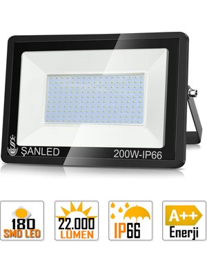 ŞANLED 200W 22.000 Lümen 6500K Beyaz Işık Smd LED Projektör -5 Adet