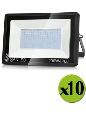 ŞANLED 200W 22.000 Lümen 6500K Beyaz Işık Smd LED Projektör -10 Adet