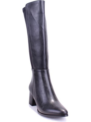 Dagoster DZA07-928725 Siyah Klasik  Kalın Topuklu Kadın Çizme