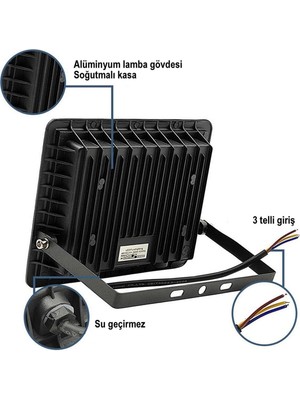 ŞANLED 100W 9000 Lümen 6500K Beyaz Işık Smd LED Projektör-1 Adet