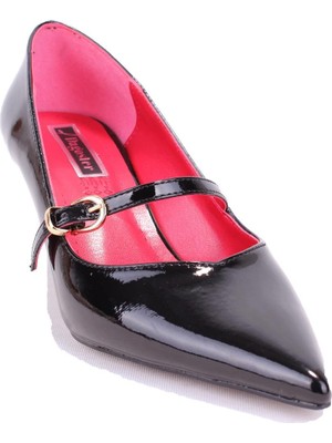 Dagoster DZA07-389100 Siyah Rugan Stiletto Topuklu Kadın Ayakkabı