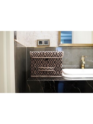 Bohe Çok Amaçlı Kapaklı Kutu Mini Raf Düzenleyici 30X30X23
