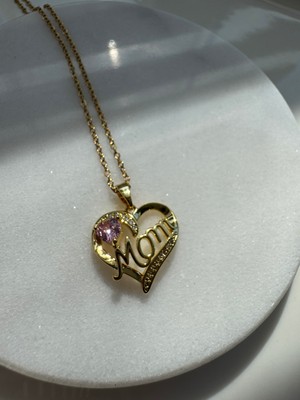 Ateliernu Jewelry Zirkon Taşlı Mom Çelik Kolye