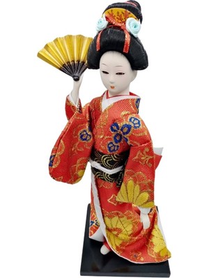 Dünyadan Hediyeler Japon Kimonolu Geyşa Bebek Kabuki Biblo 30 cm No.5