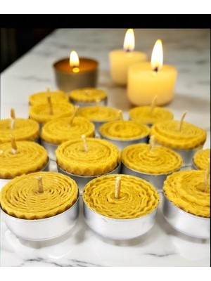 Nefha Candle Doğal Sarma Bal Mumu Tealight Mum