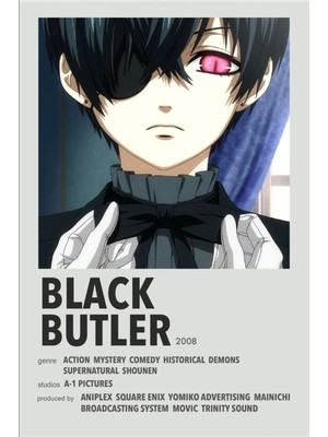 Rollas Store Black Butler Anime A4 Boy Poster