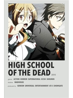 Rollas Store Hıgh School Of The Dead Anime A4 Boy Poster