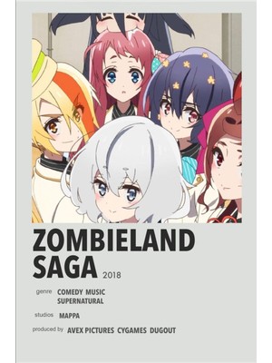 Rollas Store Zombıeland Saga Anime A4 Boy Poster