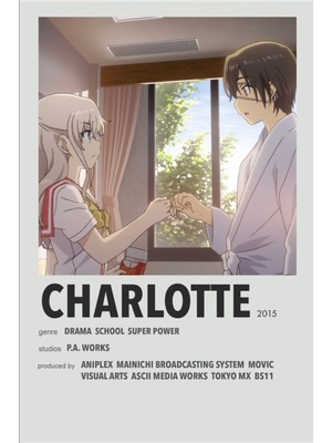 Rollas Store Charlotte Anime A4 Boy Poster