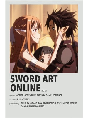 Rollas Store Sword Art Onlıne Anime A4 Boy Poster