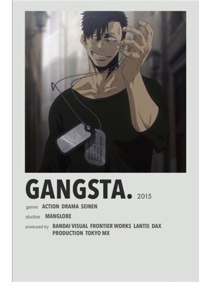 Rollas Store Gangsta Anime A4 Boy Poster