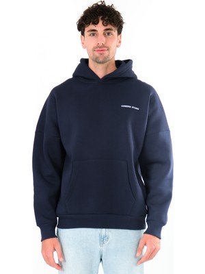 Camp Life Oversize Fit Hoodie Erkek - Lacivert