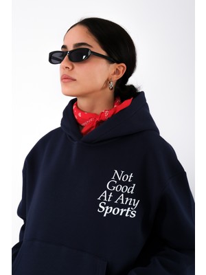 Any Sports Relaxed Fit Hoodie Kadın - Lacivert