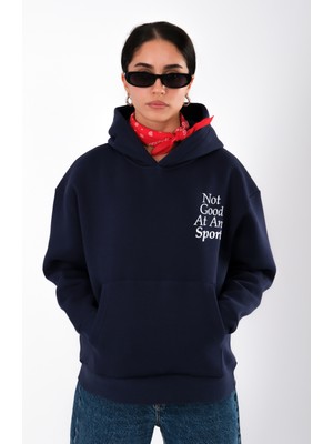 Any Sports Relaxed Fit Hoodie Kadın - Lacivert