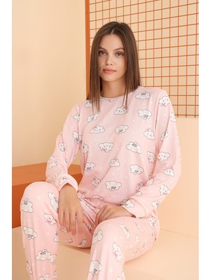 Nbb Pembe Cloud Pattern Pijama Takımı