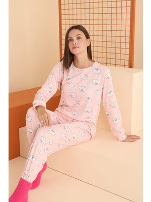 Nbb Pembe Cloud Pattern Pijama Takımı